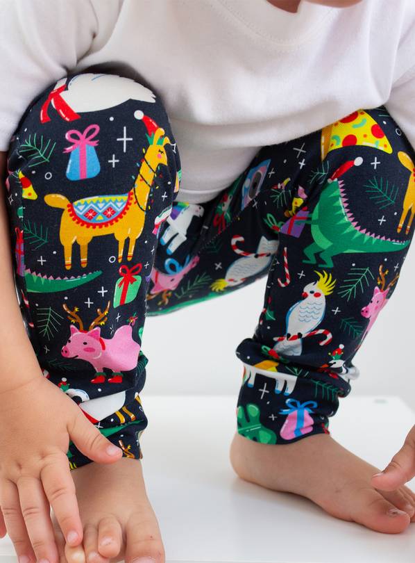 FRED & NOAH Christmas Party Animals Leggings 6-12 Month